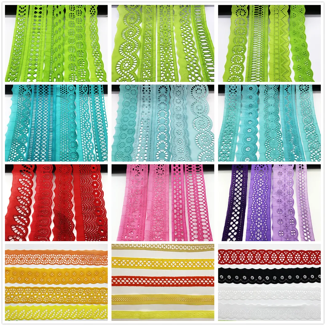 Fashion Trimming Knit Lace Garment Accessories Embroidery Cotton Tulle Lace Fabric