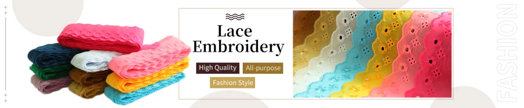 Fashion Trimming Knit Lace Garment Accessories Embroidery Cotton Tulle Lace Fabric