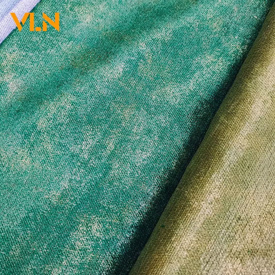 中国染め 100% ポリエステル ジャガー染めカラフルなブロンズ箔室内装飾生地ソファ生地