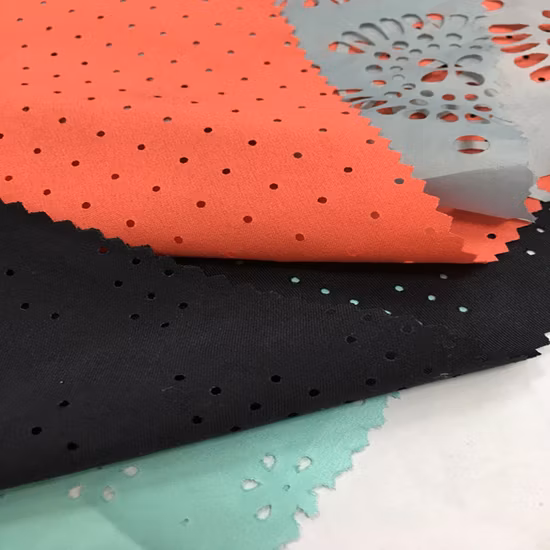 GRS リサイクル PET RPET 室内装飾生地ストレッチポリエステルマイクロファイバースエード生地穴あき衣類ファッション衣類